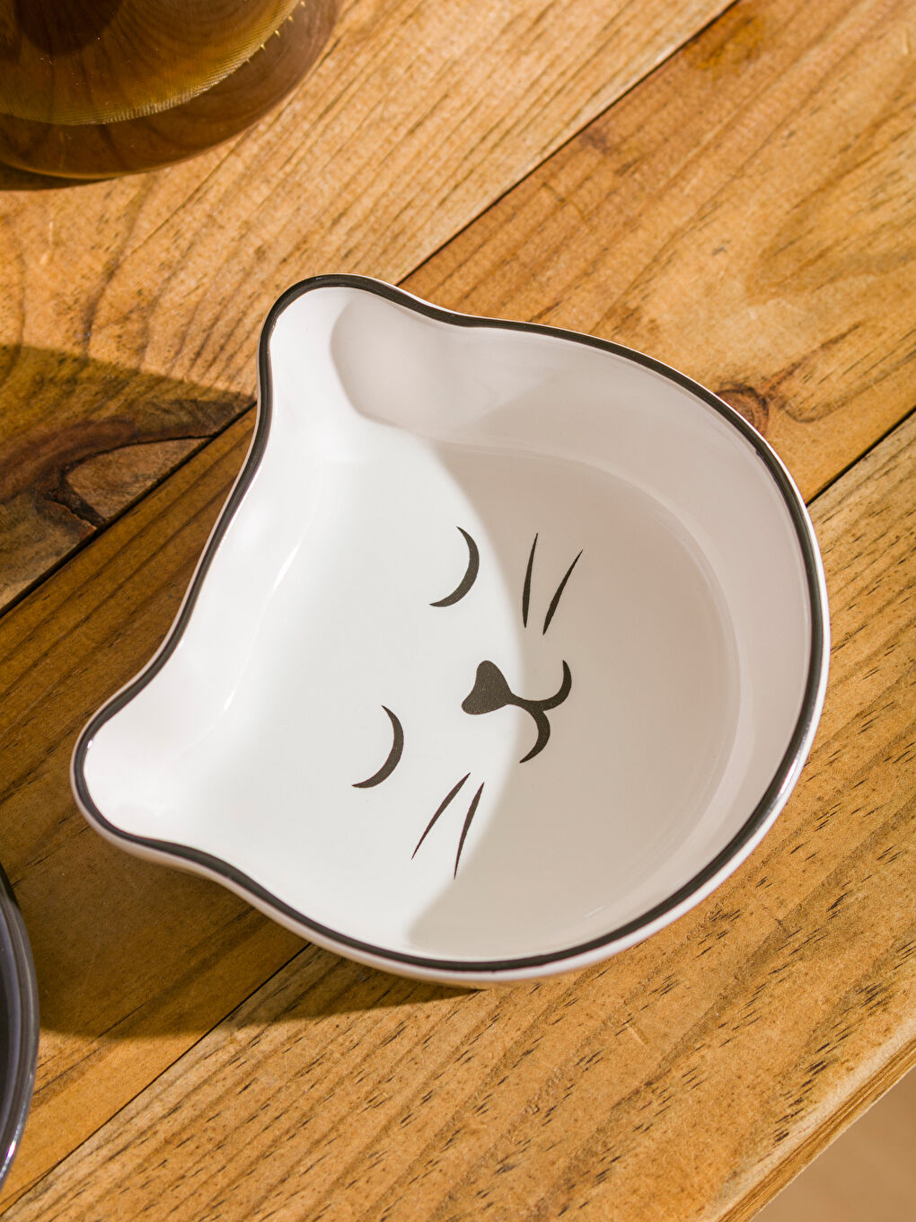 Beyaz Kedi Figürlü Seramik Çerezlik-1