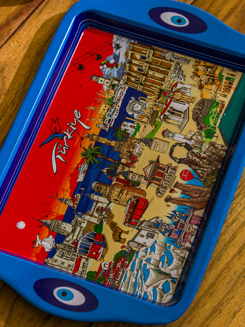 Karışık Baskılı Metal Tepsi 25 cm-2