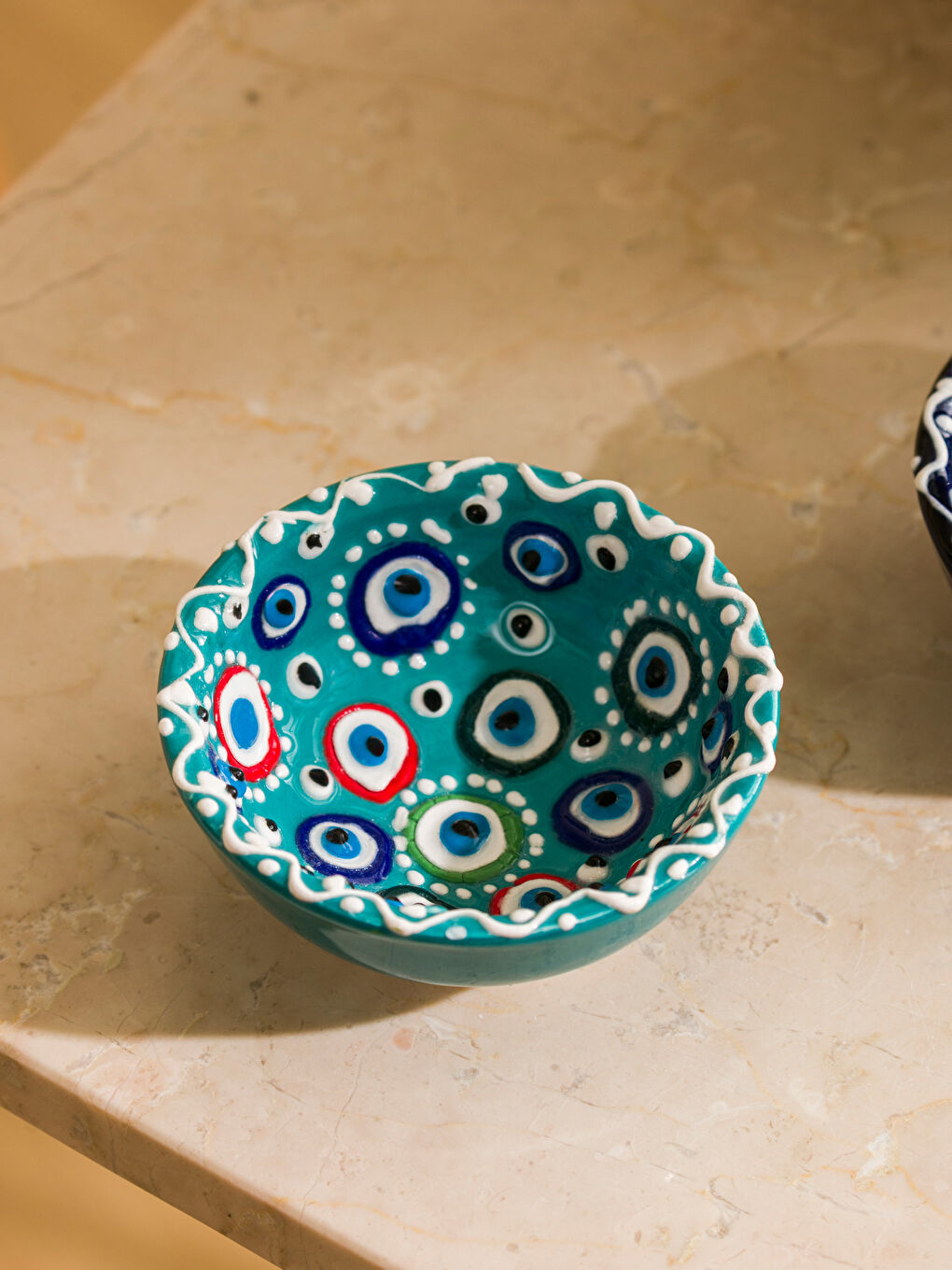 LCW HOME Karişik Nazar Boncuğu Baskılı Seramik Çerezlik 7 cm - 1
