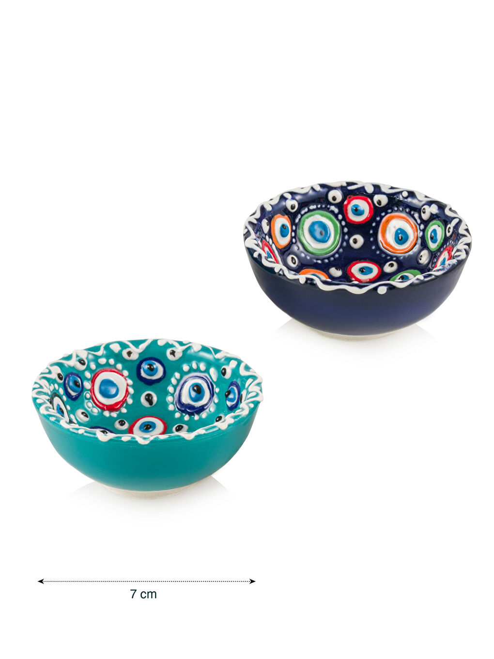 LCW HOME Karişik Nazar Boncuğu Baskılı Seramik Çerezlik 7 cm - 3