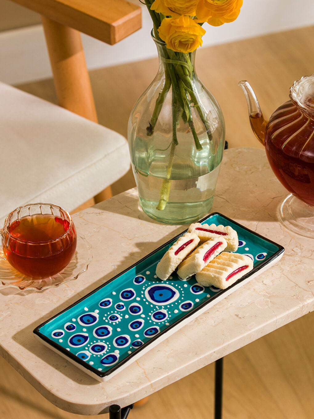 Karışık Baskılı Seramik Sunum Tabağı 25 cm