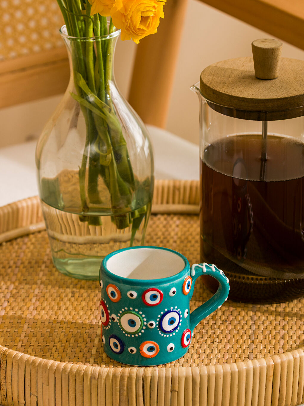 LCW HOME Karişik Nazar Boncuğu Baskılı Seramik Kupa 200 ml