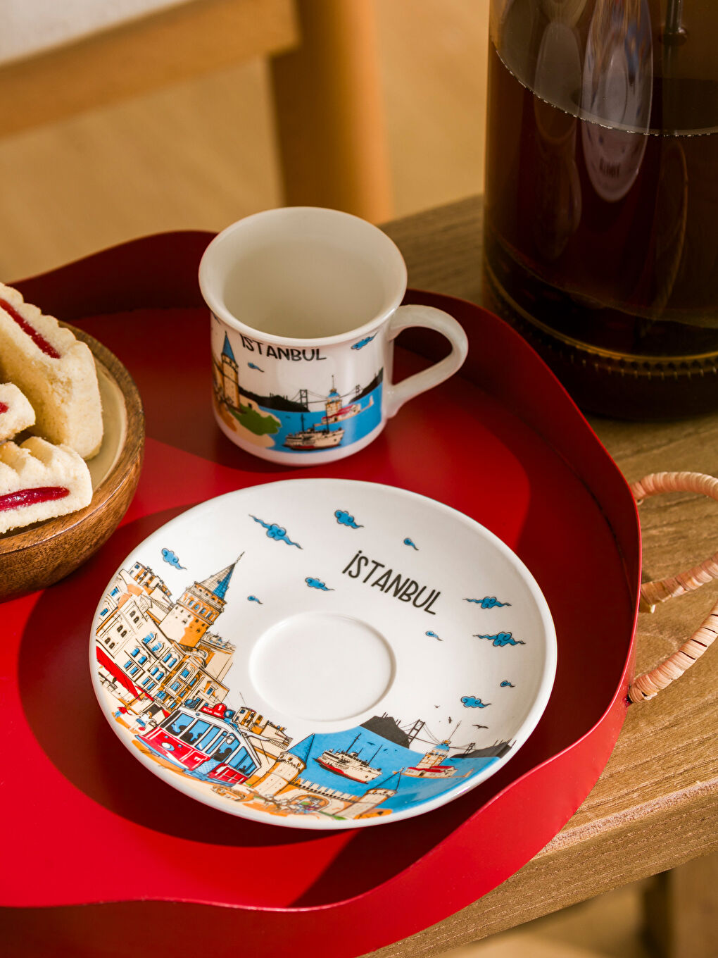 Karışık istanbul Baskılı Porselen Kahve Fincan Takımı 90 ml-2