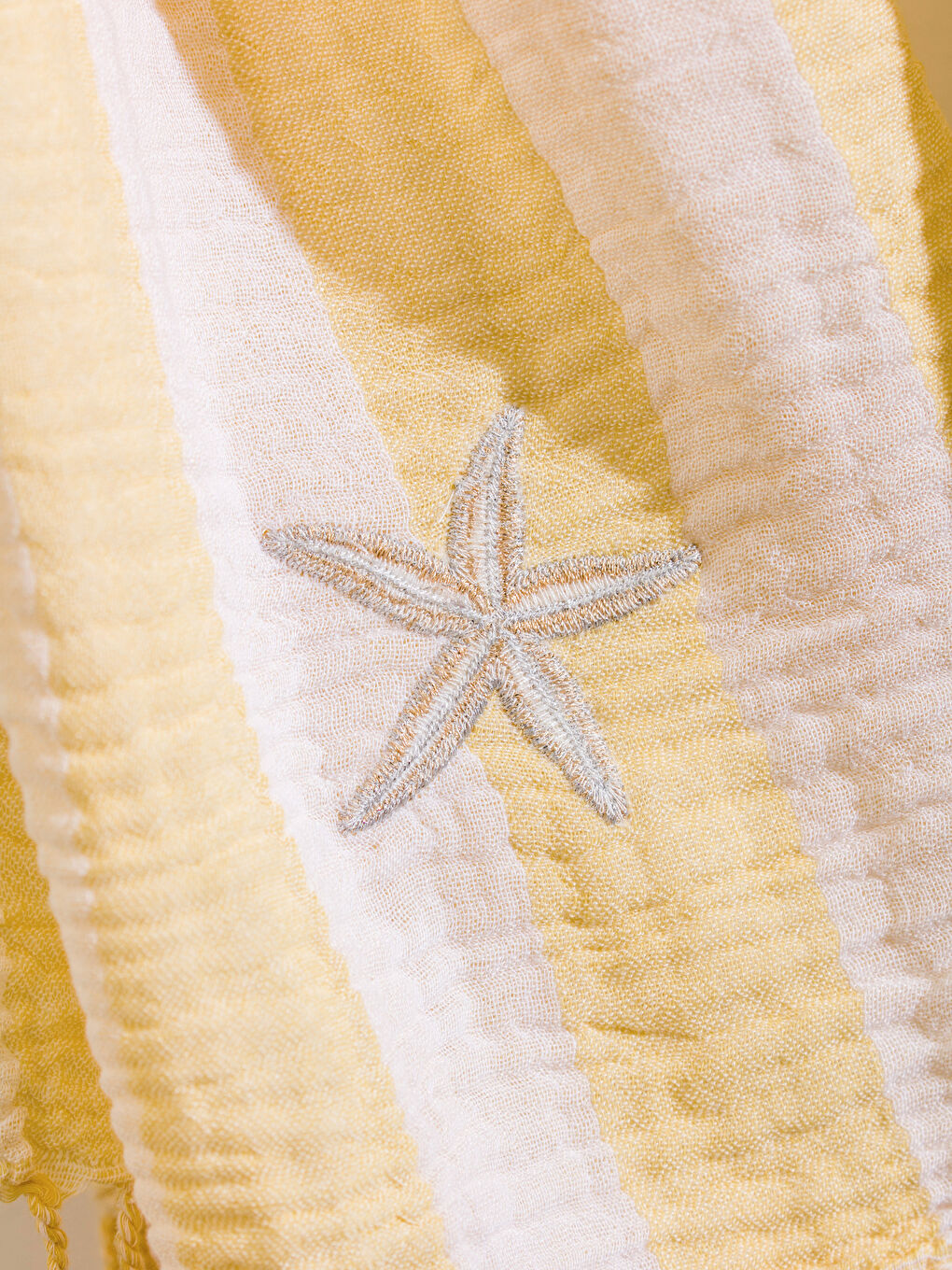 Sarı Püsküllü Peştamal Havlu 80x160 cm-1