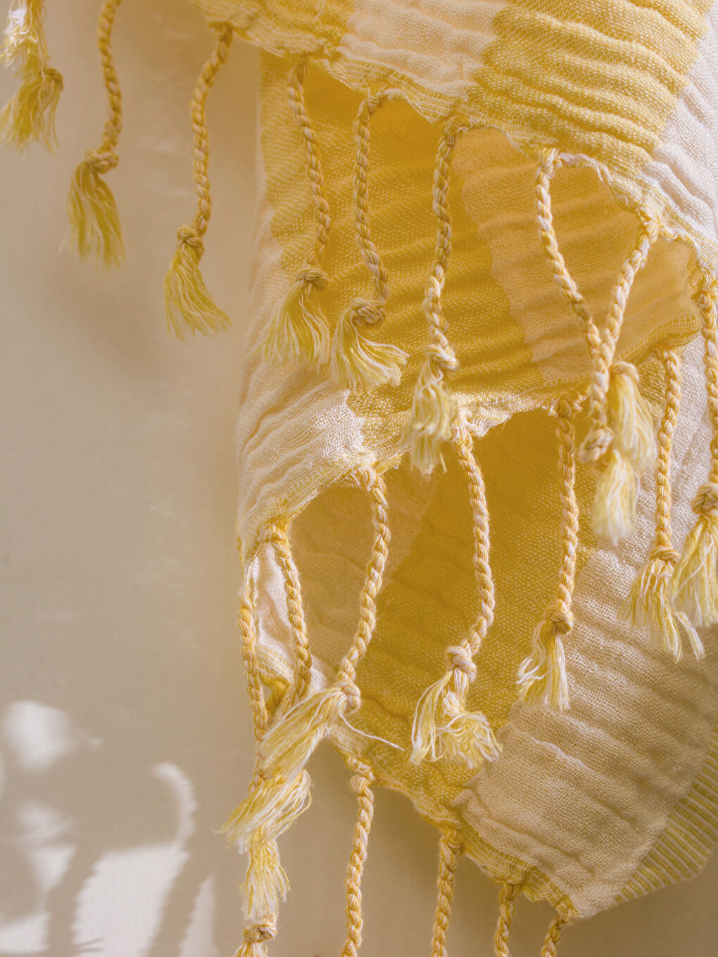 Sarı Püsküllü Peştamal Havlu 80x160 cm-2