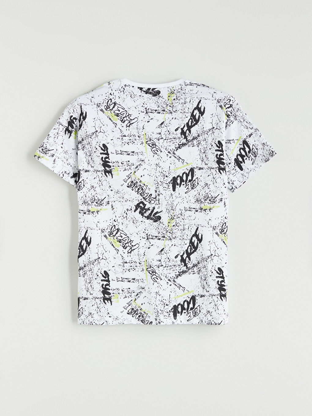 Beyaz Bisiklet Yaka Erkek Çocuk Pijama Üst-2