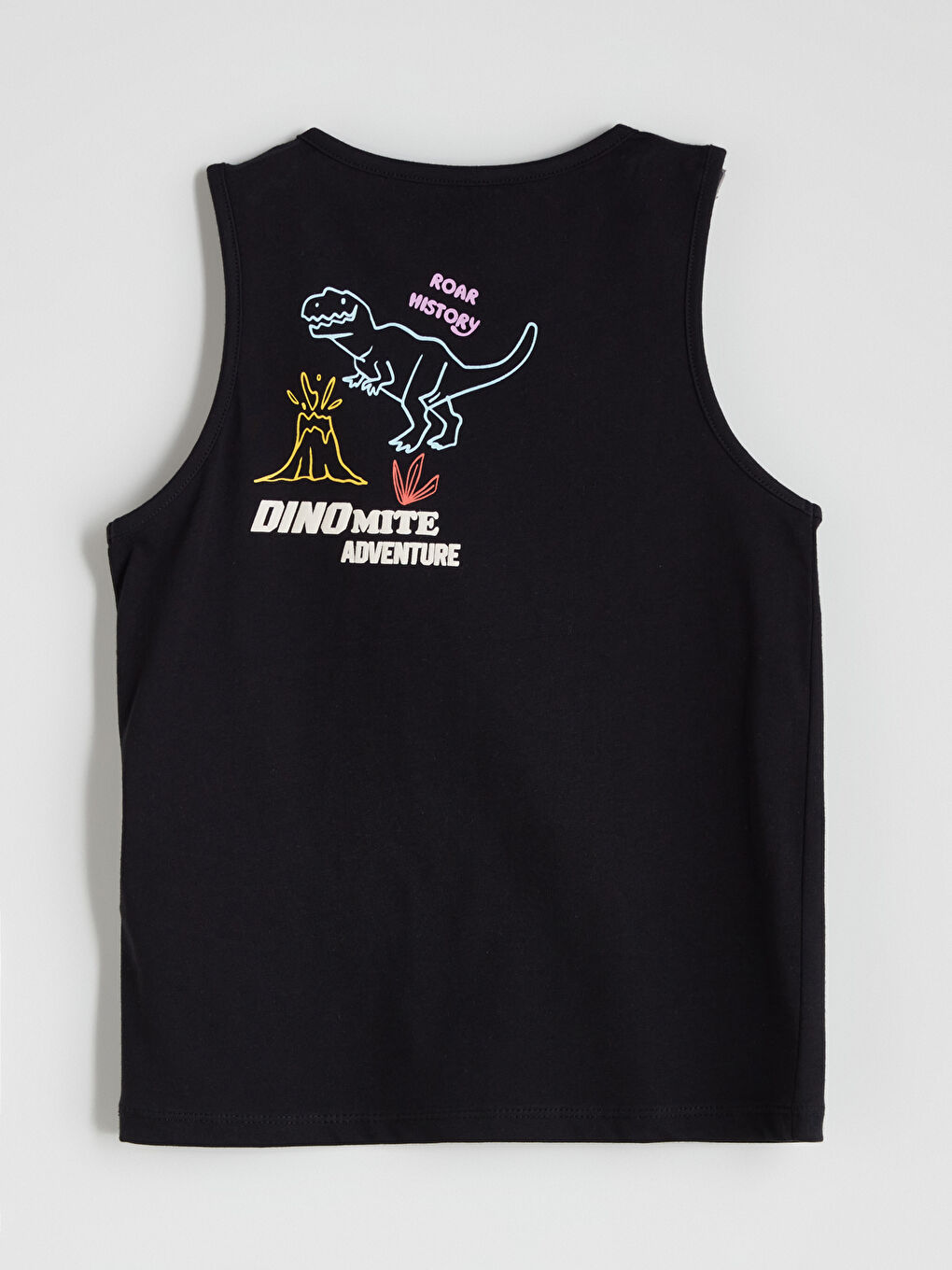 Siyah Bisiklet Yaka Çizgili Erkek Çocuk Atlet-2