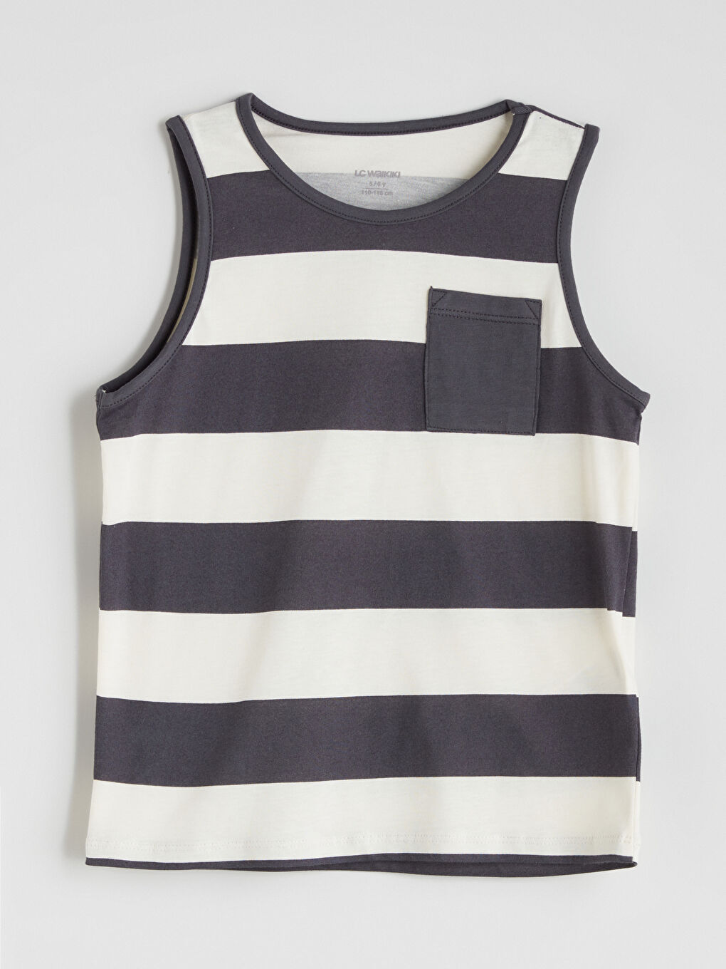 Antrasit Bisiklet Yaka Çizgili Erkek Çocuk Atlet