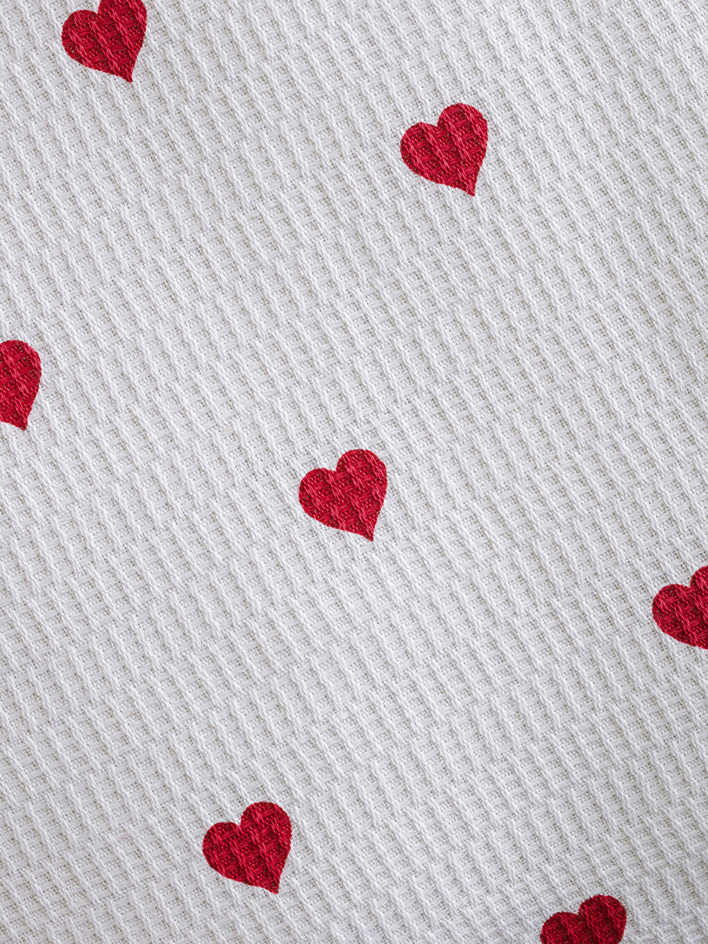 Kırmızı Kalp Desenli Çift Kişilik Pike Seti-3