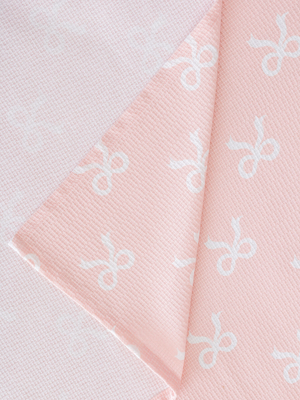 Pembe Fiyonk Desenli Tek Kişilik Pike Seti-4