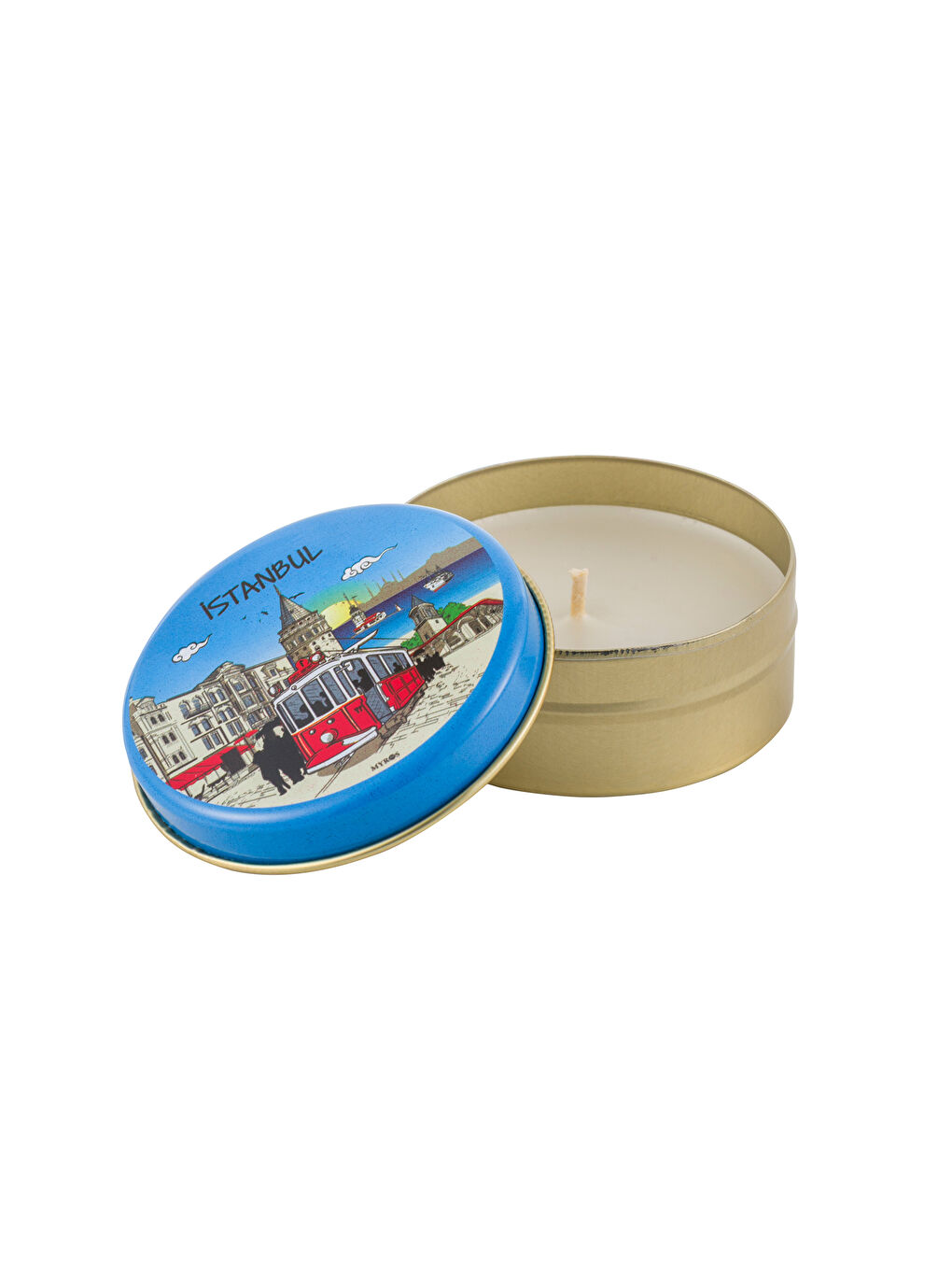 Karışık İstanbul Temalı Metal Kapaklı Teneke Mum-4
