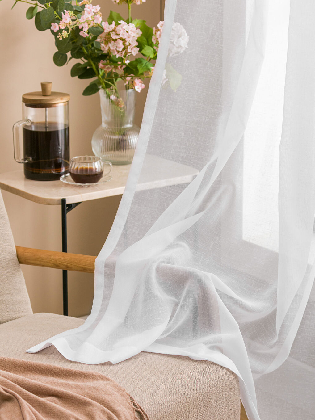 Beyaz Tül Panel Perde 270x300 cm-1