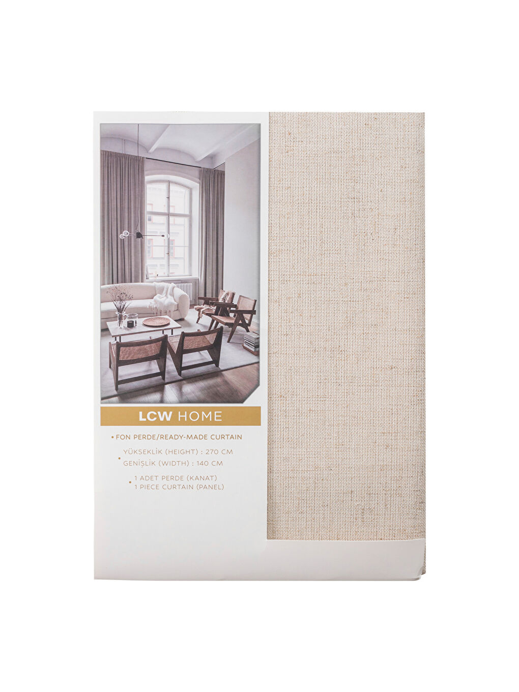 Bej Fon Perde 270x140 cm-3