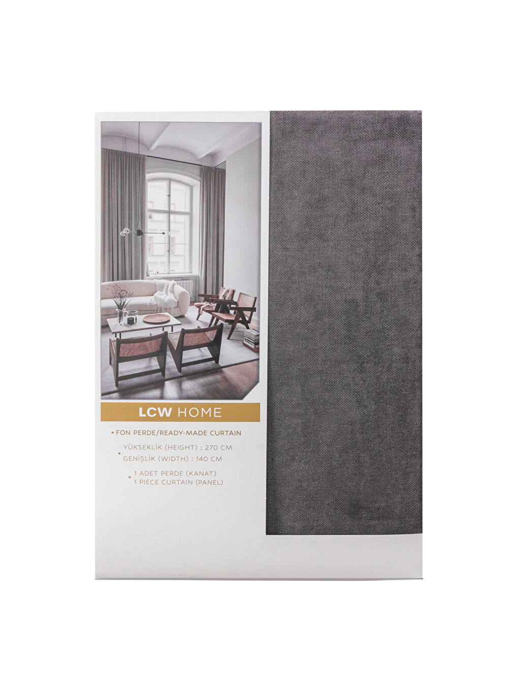 Antrasit Fon Perde 270x140 cm-4