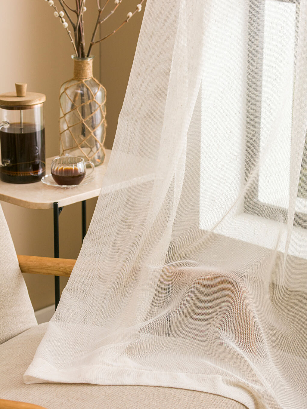 Ekru Tül Perde 270x300 cm-1