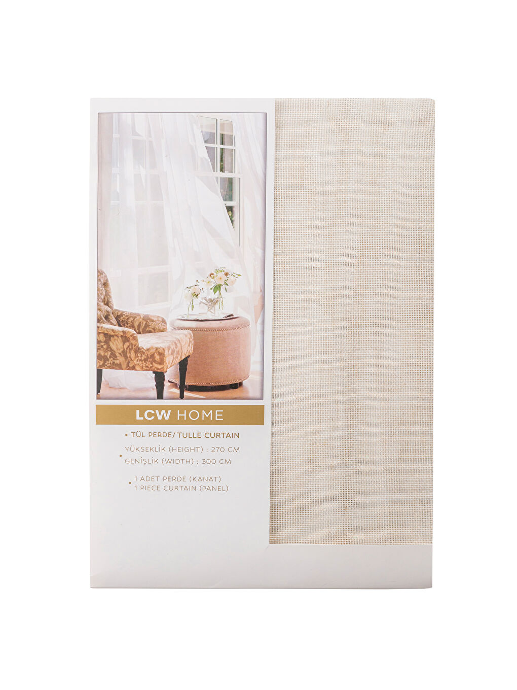 Ekru Tül Perde 270x300 cm-4