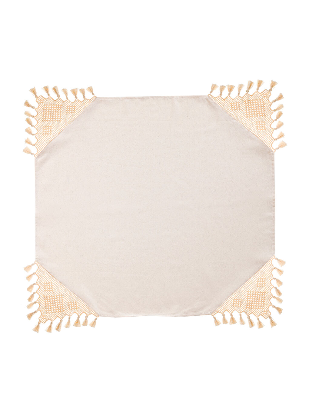Lace Detailed Tasseled Tablecloth-7