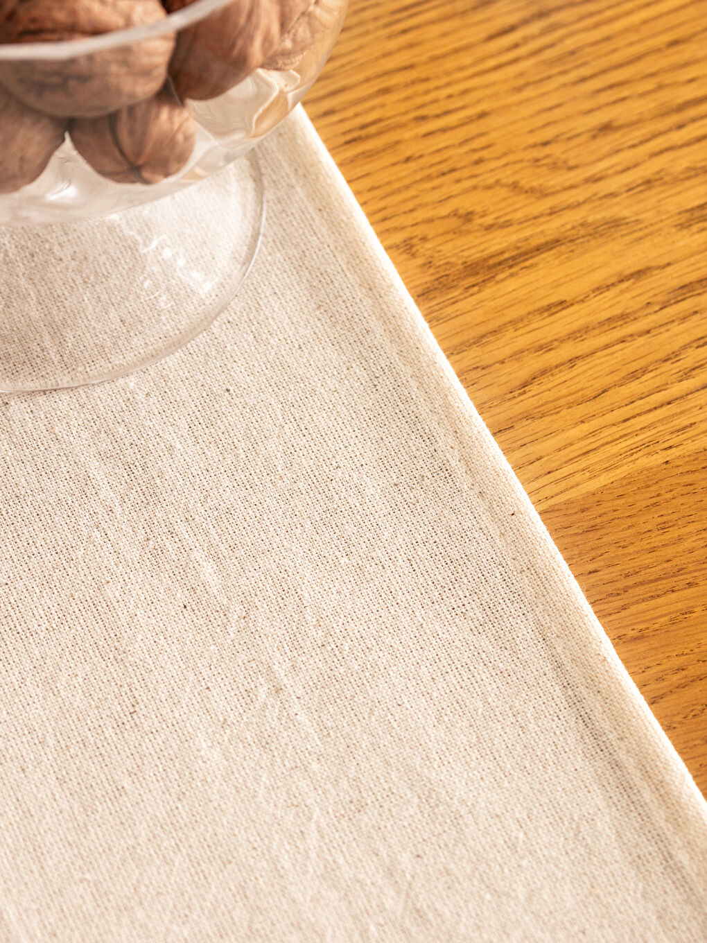 Ekru Dantel ve Püskül Detaylı Runner 45x150 cm-3