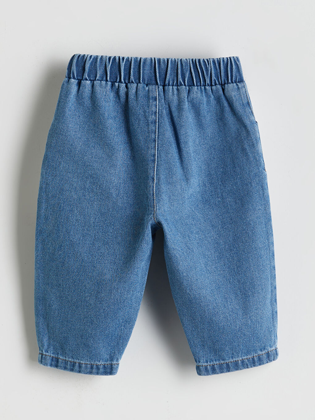 İndigo Beli Lastikli Erkek Bebek Jean Pantolon-1