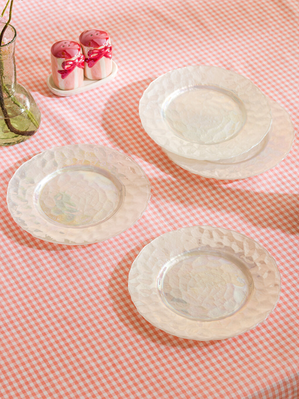 Renksiz Cam Pasta Tabağı Seti 4'lü 21 cm