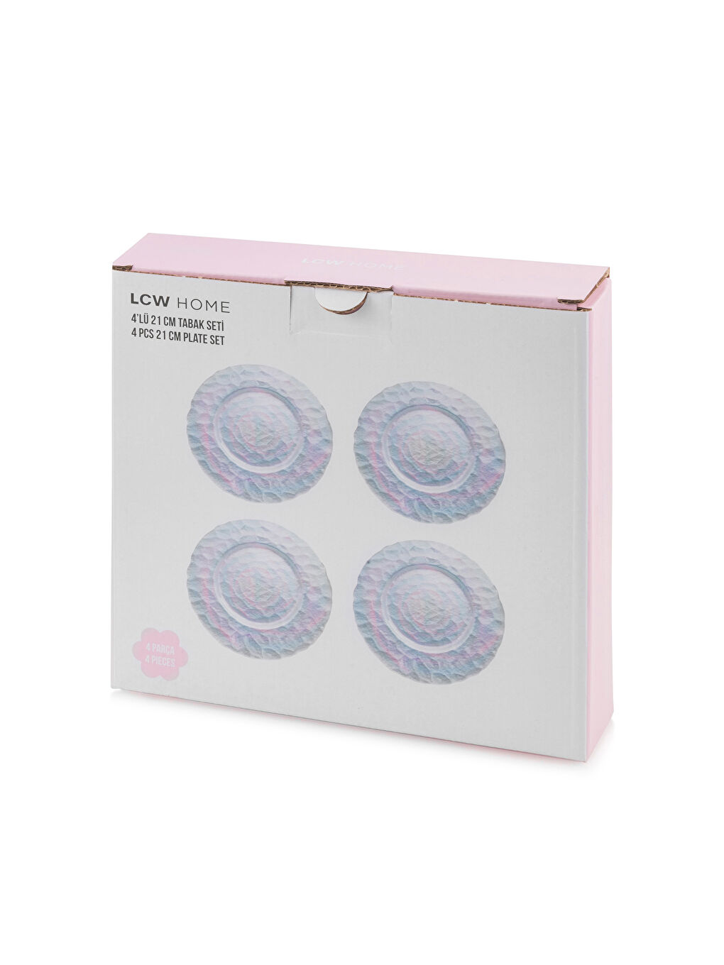 Renksiz Cam Pasta Tabağı Seti 4'lü 21 cm-3