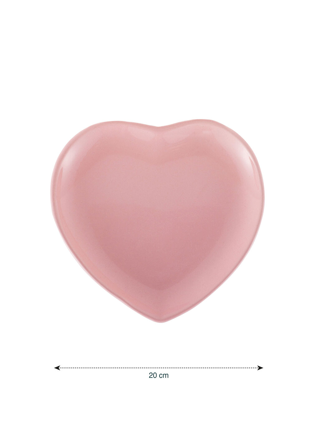 Pembe Kalp Figürlü Seramik Tabak 20 cm-3