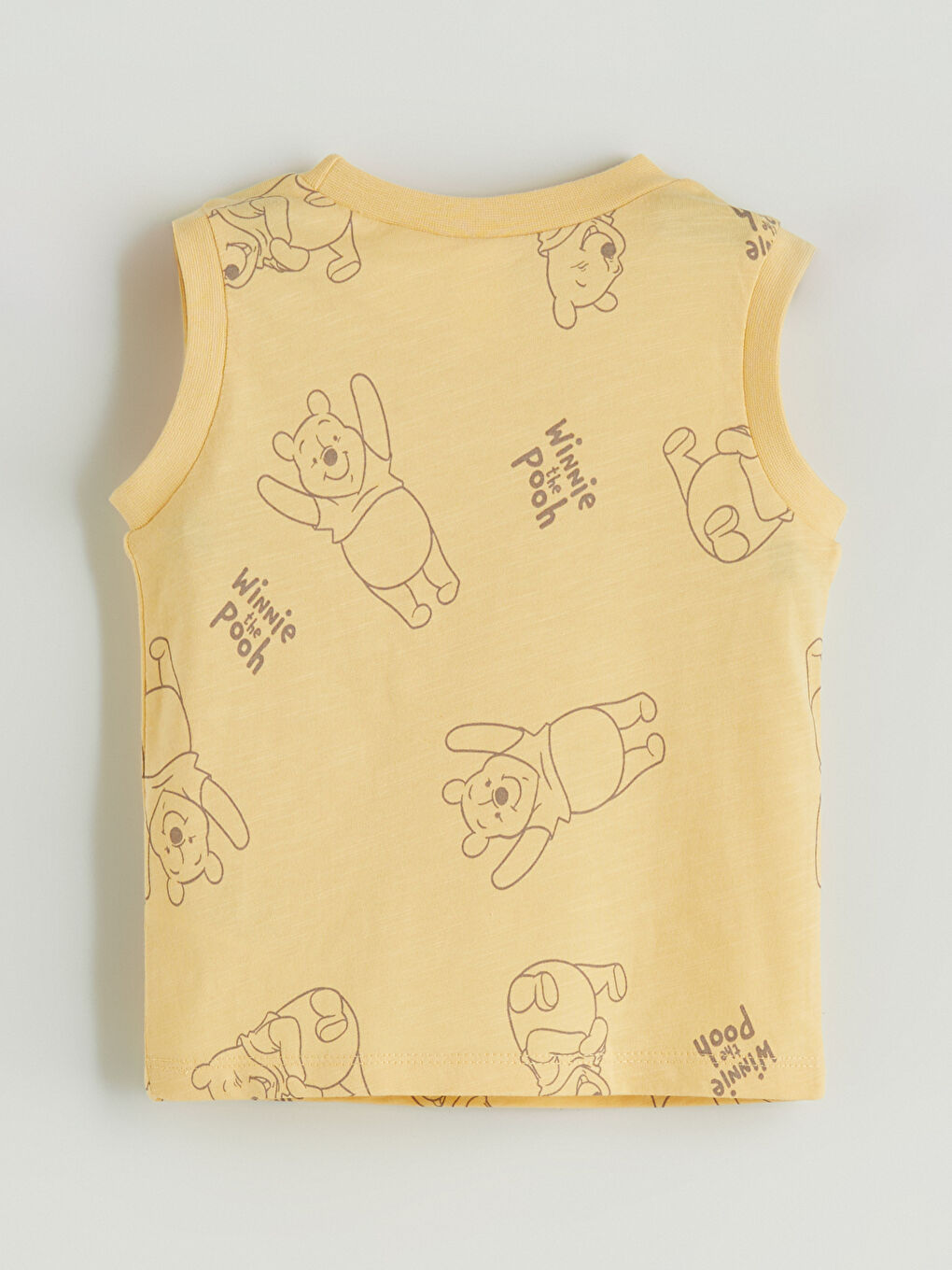 Sarı Winnie the Pooh Baskılı Erkek Bebek Atlet-2