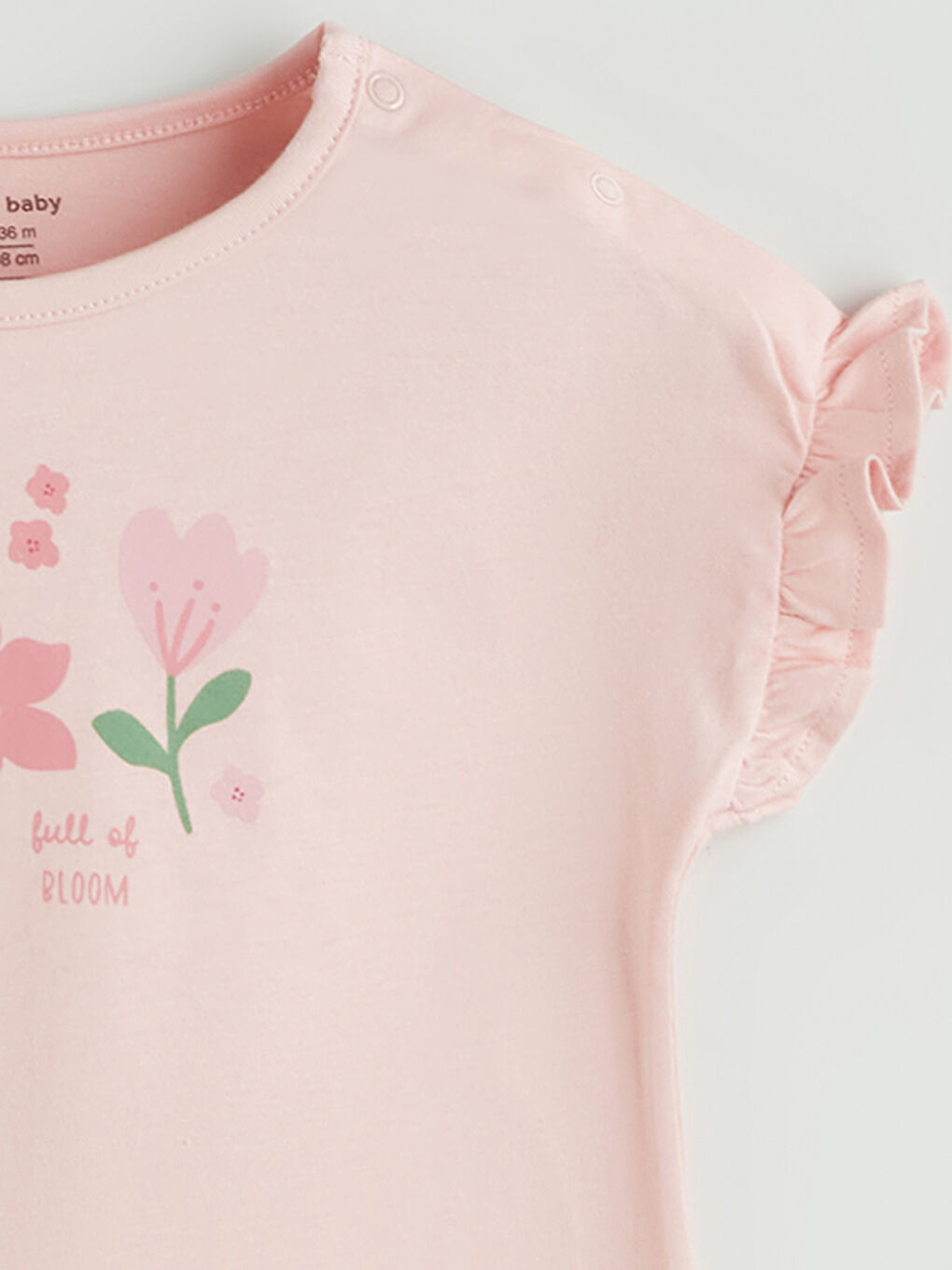 Pembe Bisiklet Yaka Çiçekli Kız Bebek Tulum-1