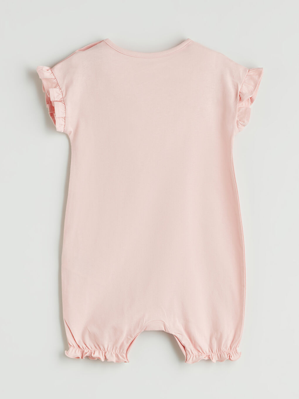 Pembe Bisiklet Yaka Çiçekli Kız Bebek Tulum-2