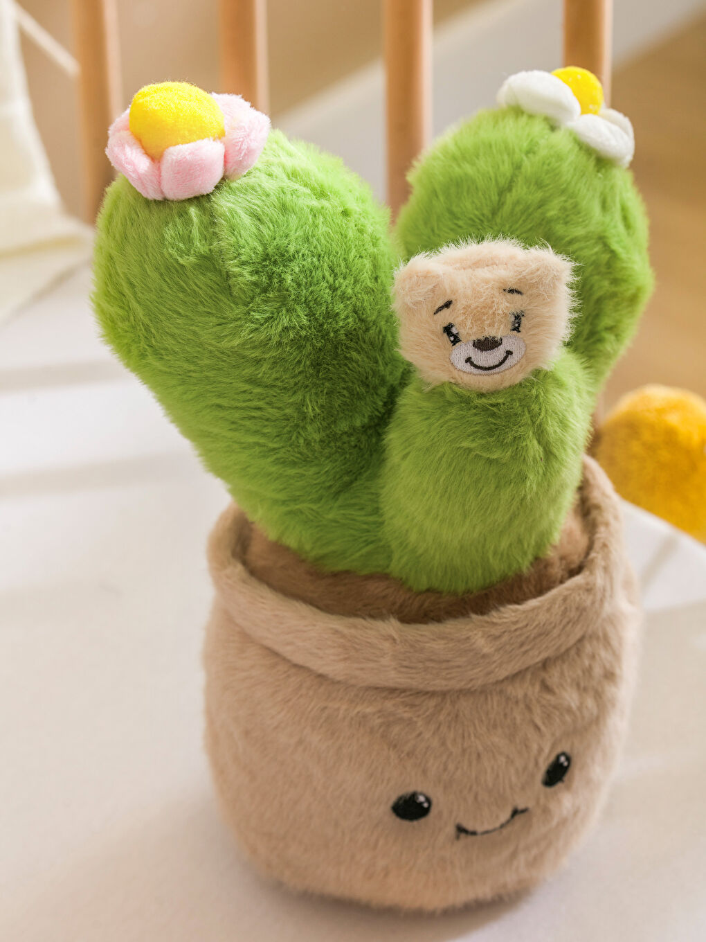 Karışık Saksı Figürlü Pelüş Bebek Kırlent 32 cm-2