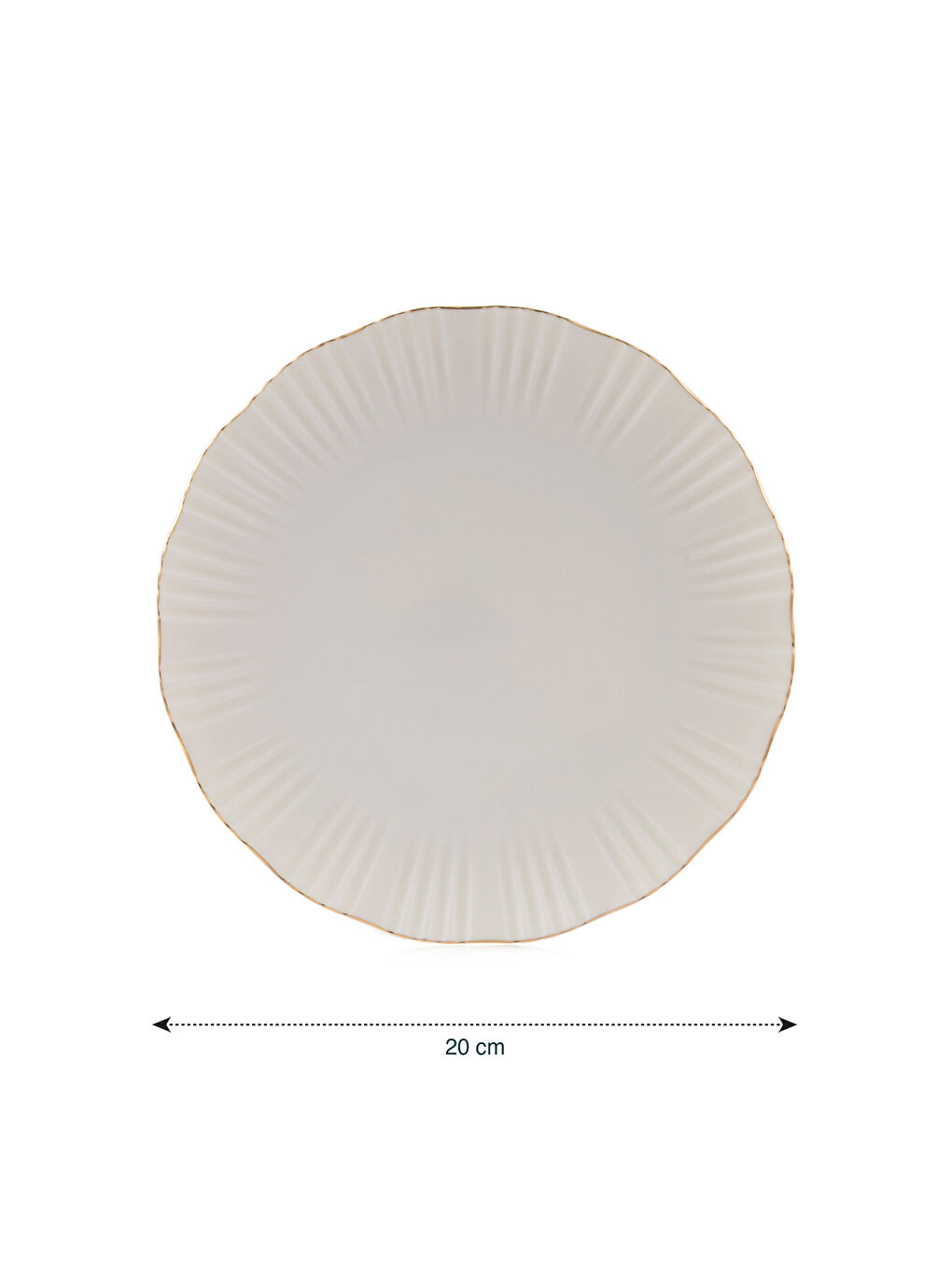 Beyaz Desenli Porselen Pasta Tabağı 20 cm-3