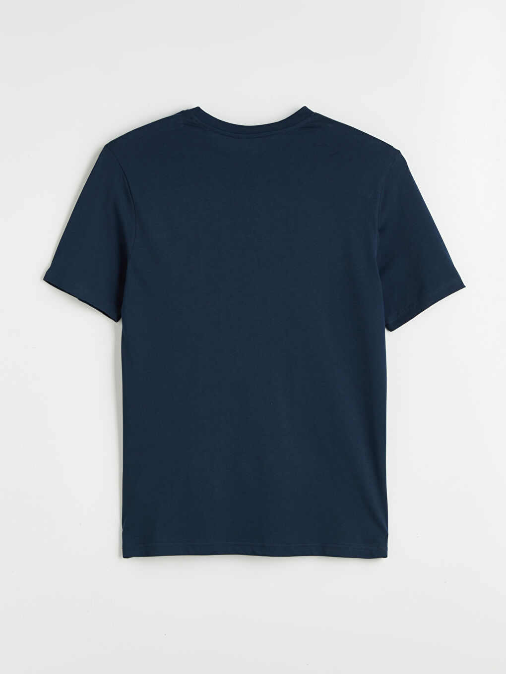 Lacivert Bisiklet Yaka Kısa Kollu Erkek Pijama Üst-1