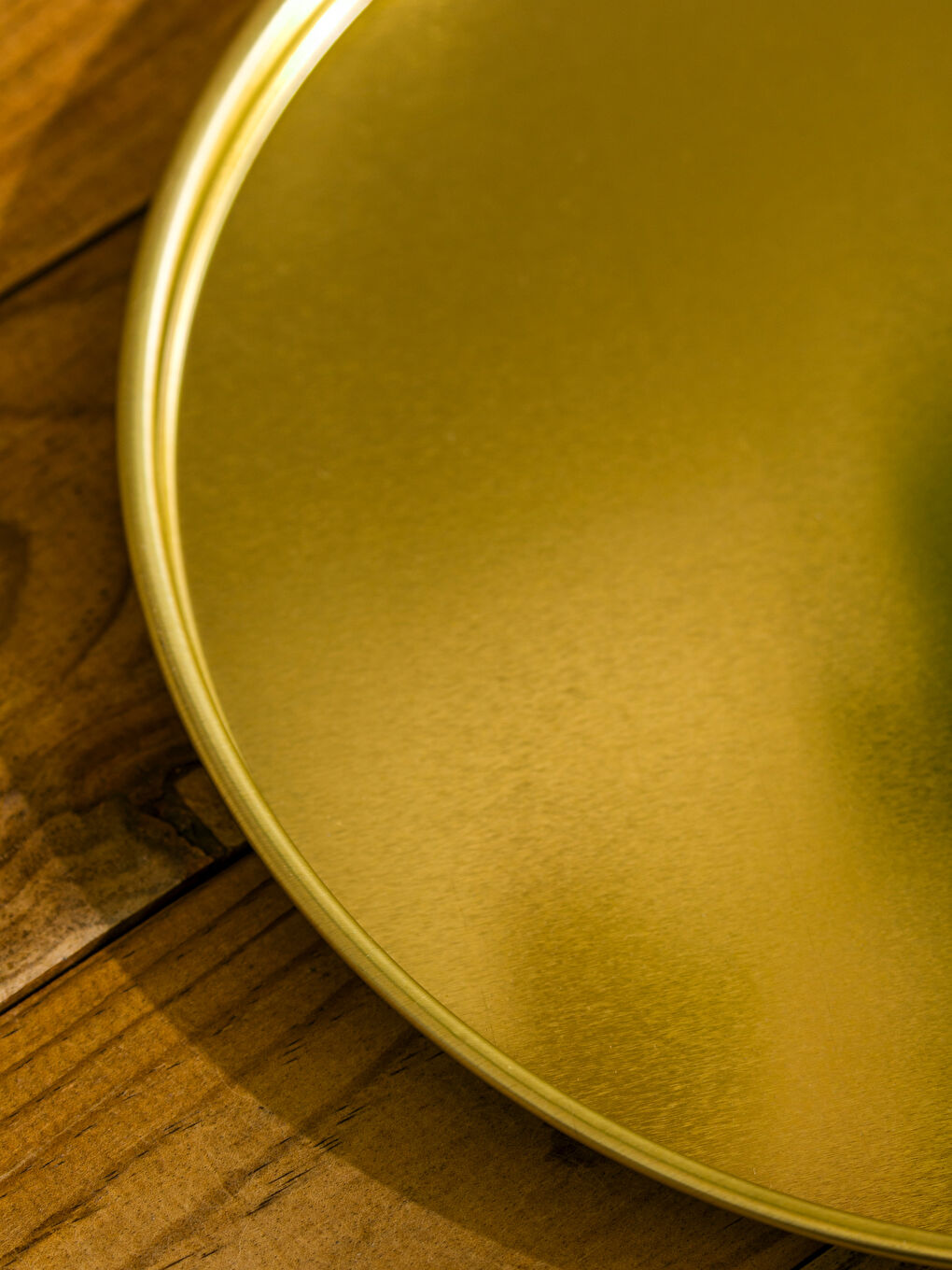 Sarı Dekoratif Metal Tepsi 25 cm-2