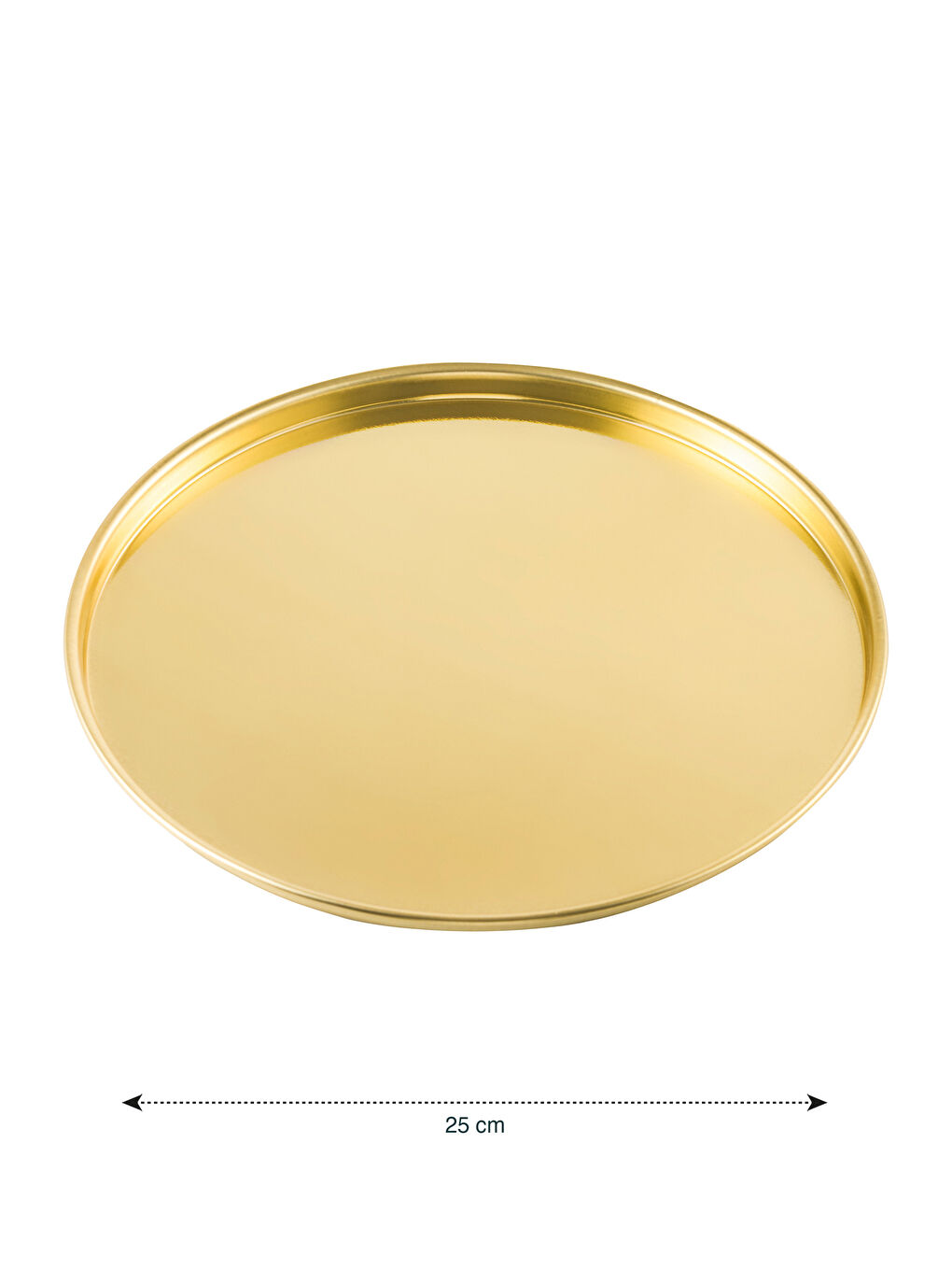 Sarı Dekoratif Metal Tepsi 25 cm-3