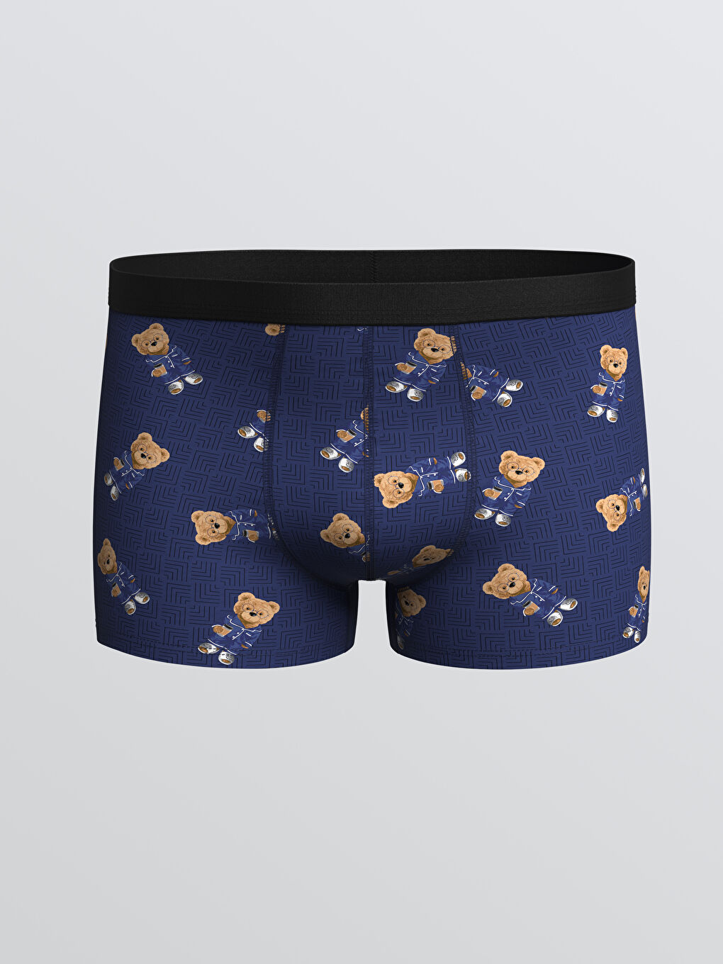 Mavi Standart Kalıp Pamuklu Esnek Erkek Boxer