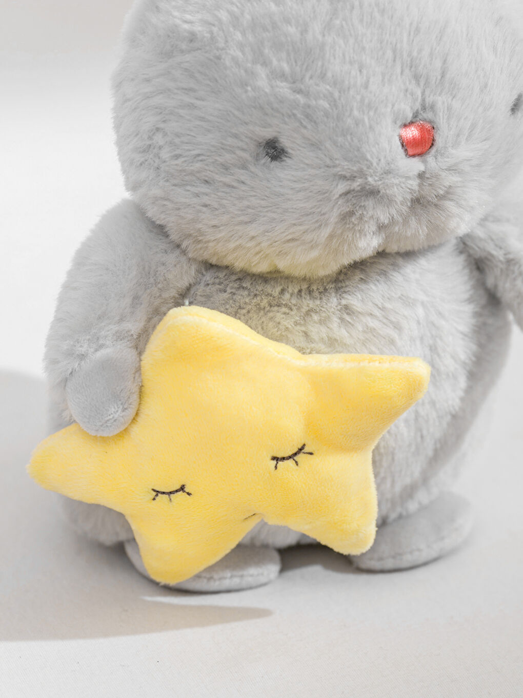 Gri Tavşan Figürlü Pelüş Bebek Kırlent 30 cm-2