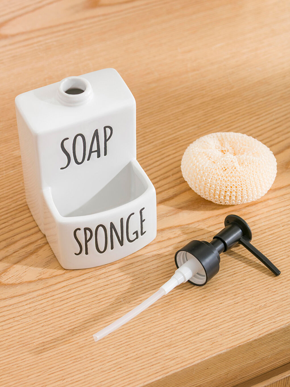 Ekru Baskılı Seramik Sabunluk-2