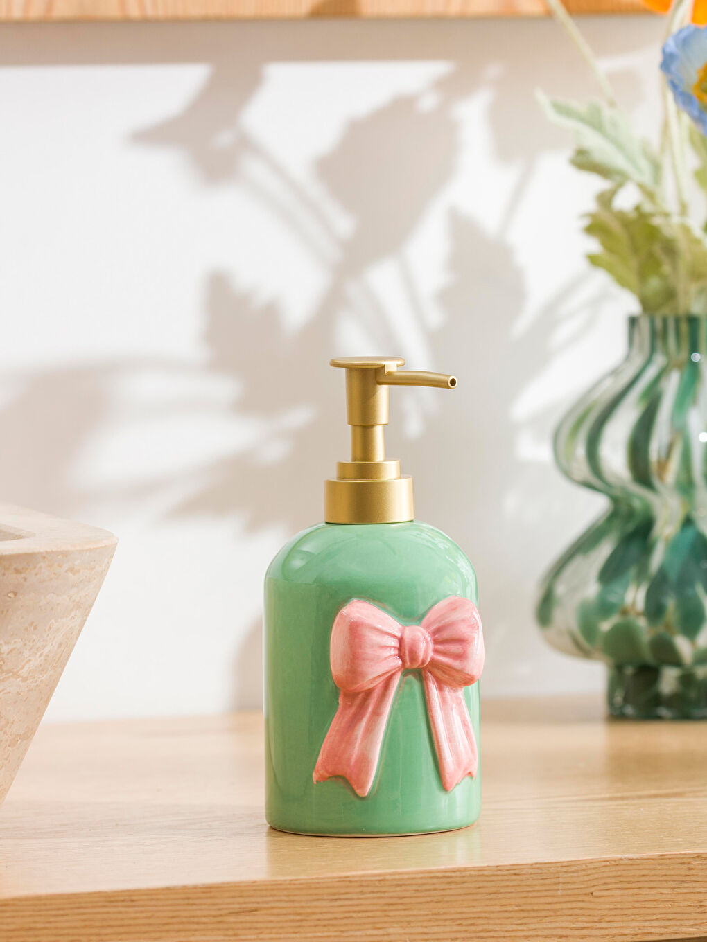 Karışık Fiyonk Desenli Seramik Sıvı Sabunluk