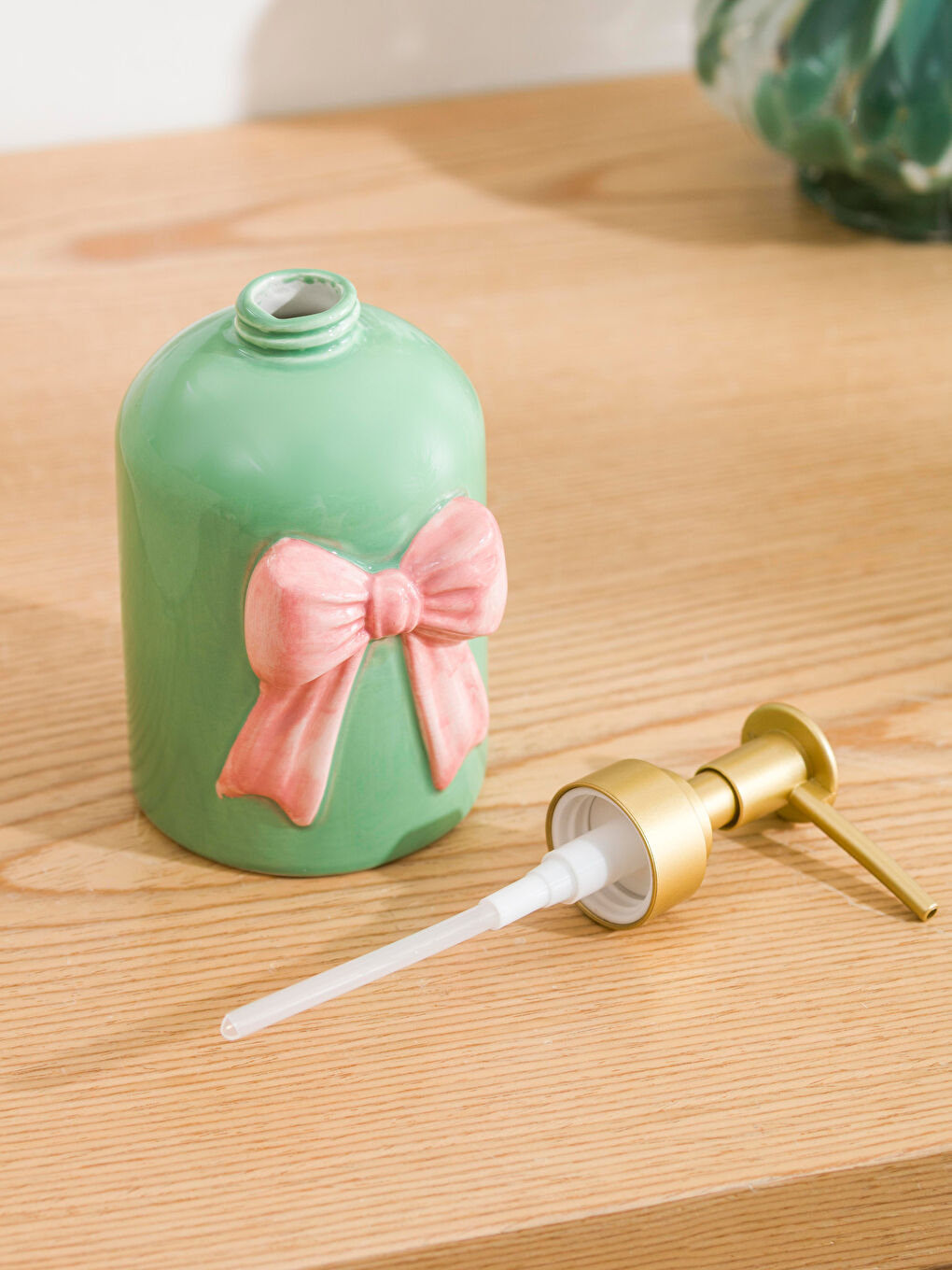 Karışık Fiyonk Desenli Seramik Sıvı Sabunluk-1