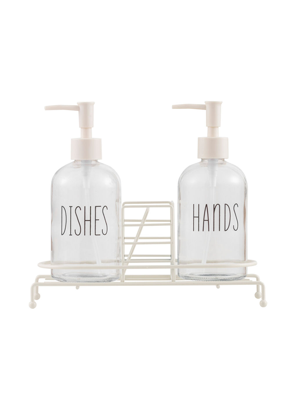 Ekru Standlı Sıvı Sabunluk Seti-4