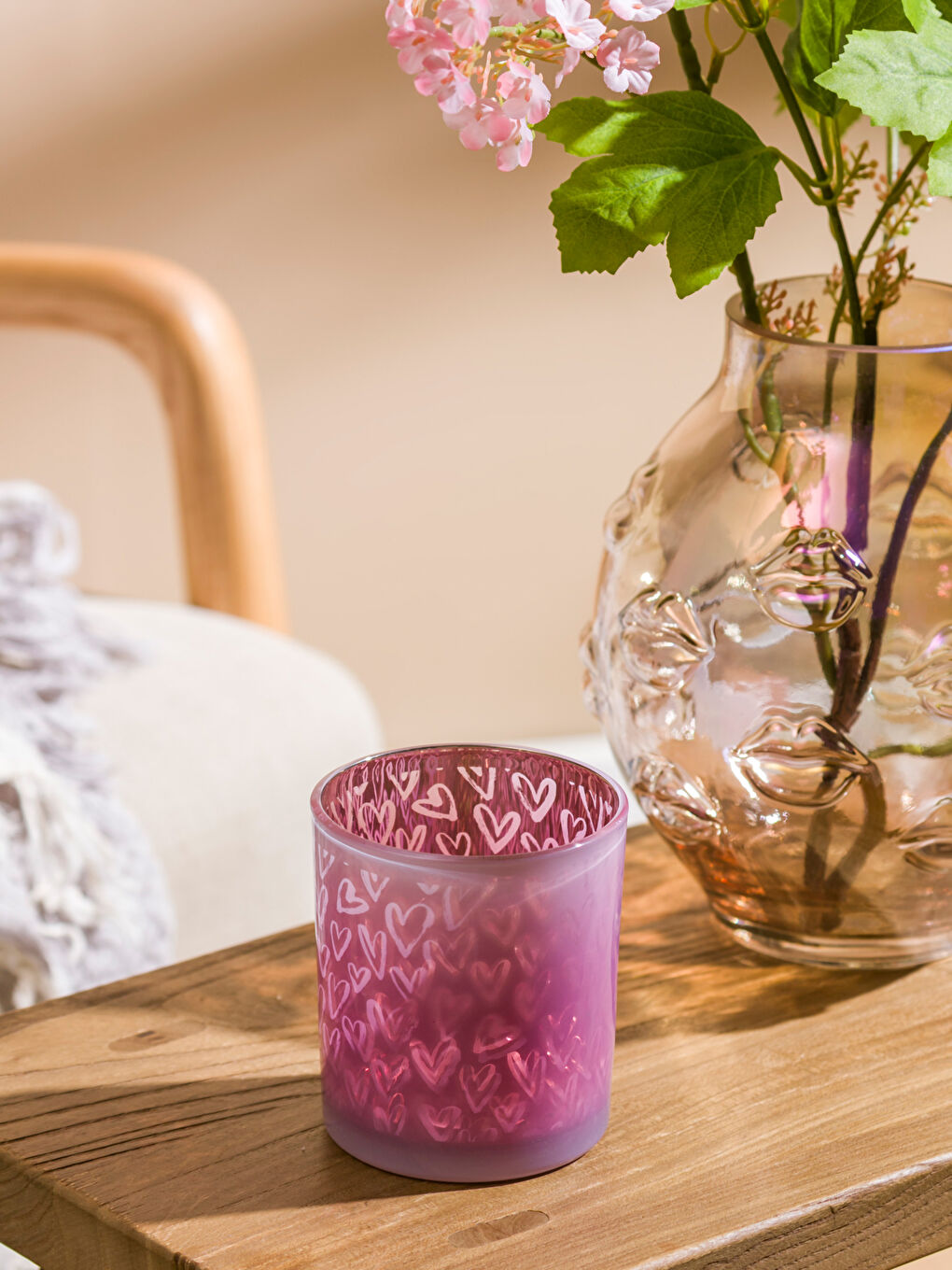 Karışık Kalp Desenli Mumluk	-1