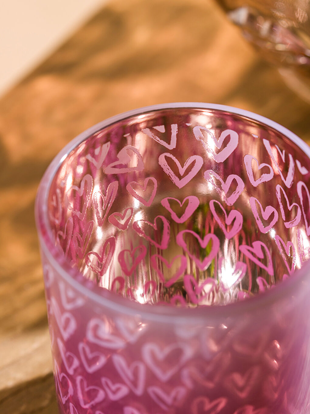 Karışık Kalp Desenli Mumluk	-2