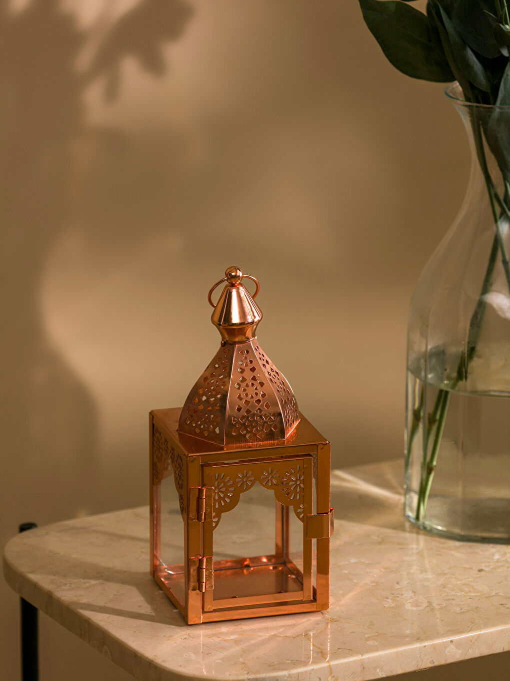 Sarı Fener Görünümlü Metal Mumluk 18 cm-1