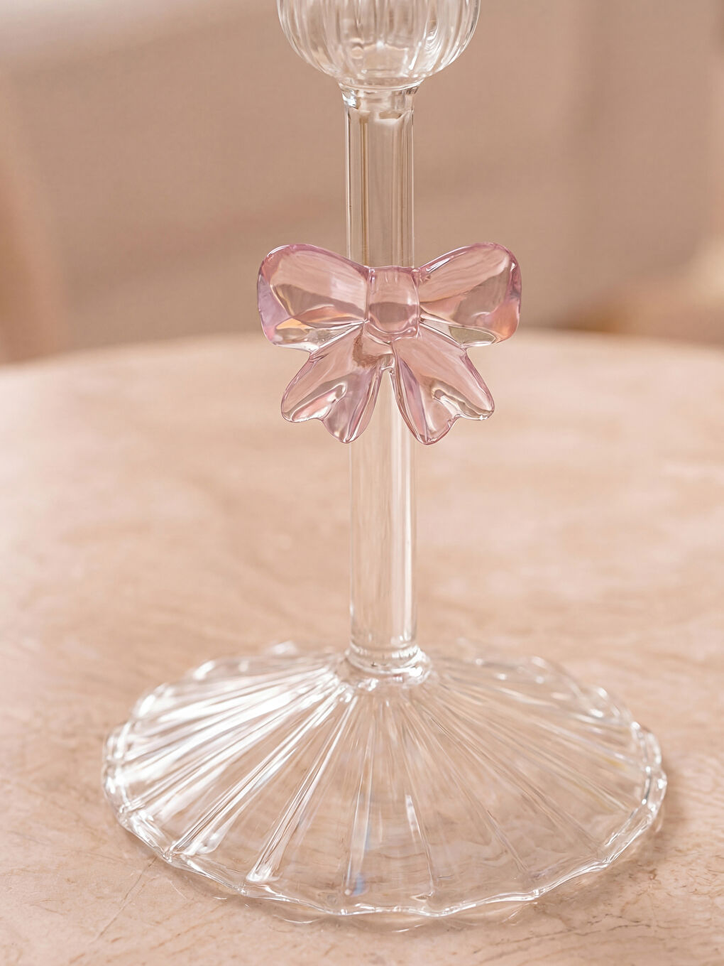 Стеклянный подсвечник 17 см-2