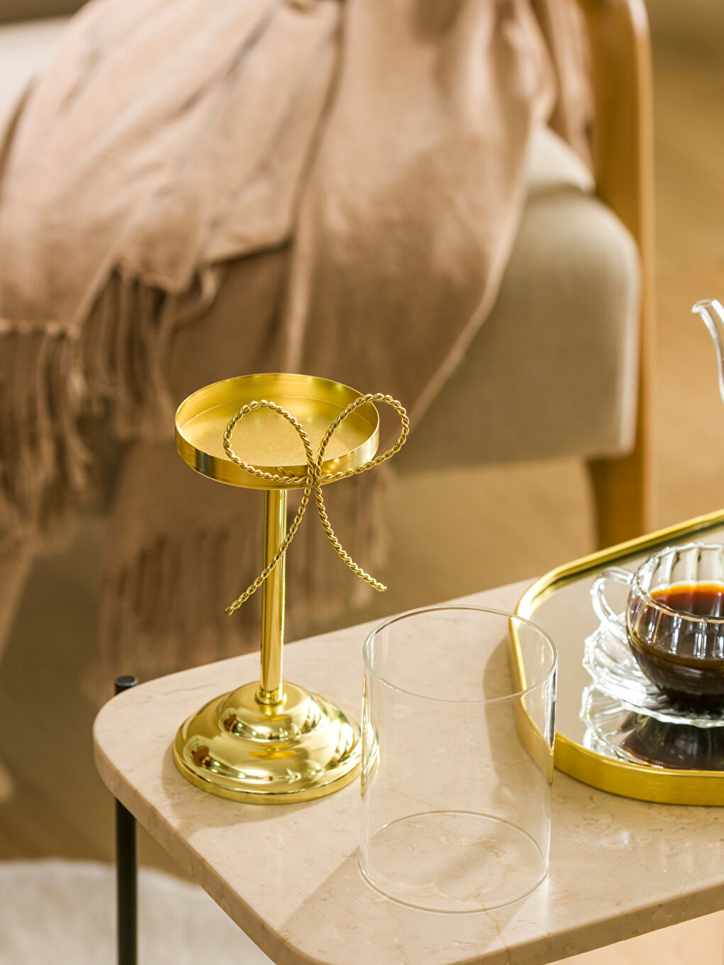 Dekorativni svećnjak sa postoljem 24 cm-2