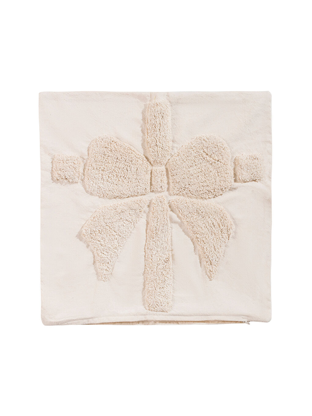 Bej Fiyonk Baskılı Pelüş Kırlent 45x45 cm-5