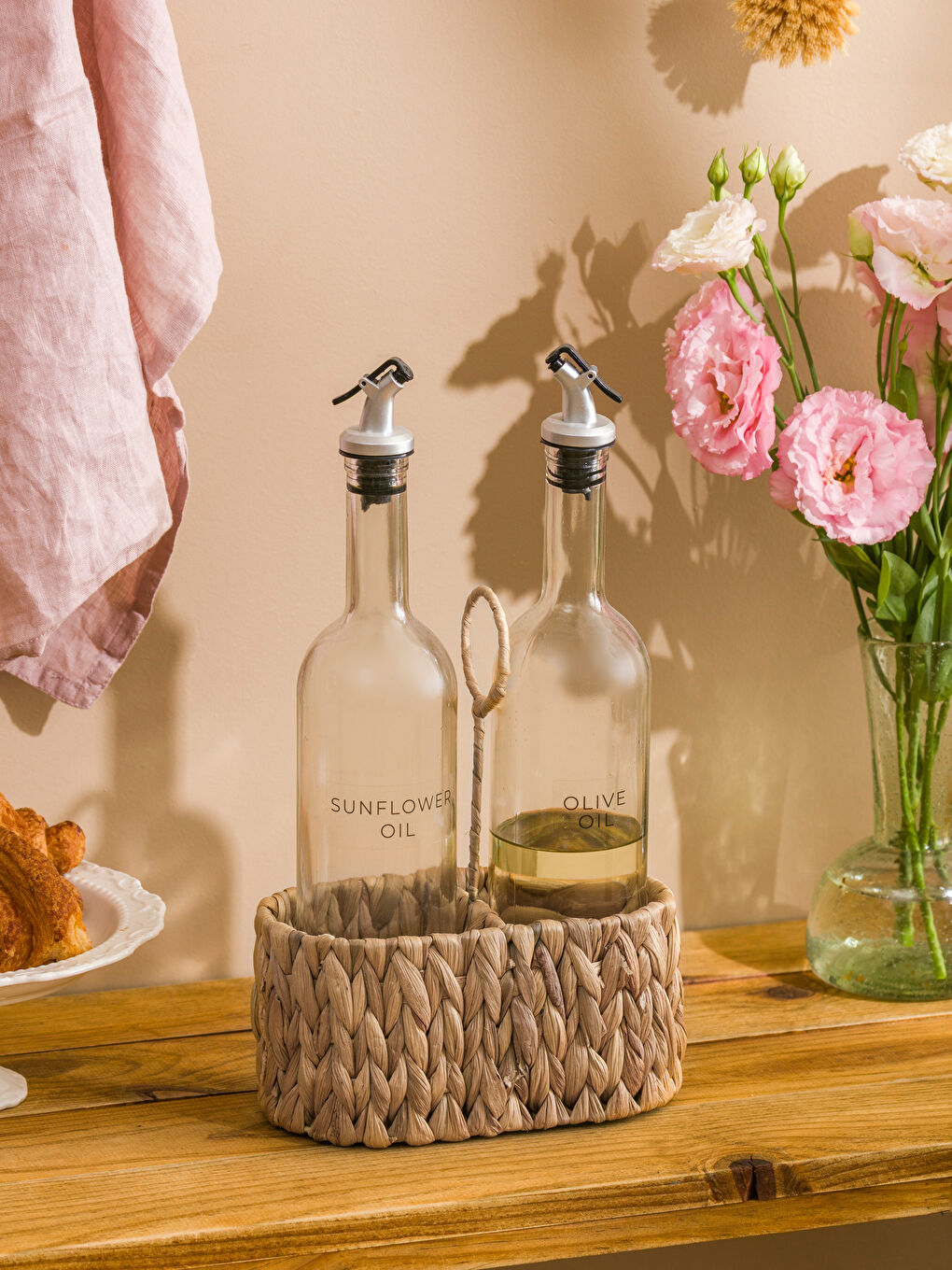 Kahverengi Hasır Mutfak Organizer Sepet 20 cm