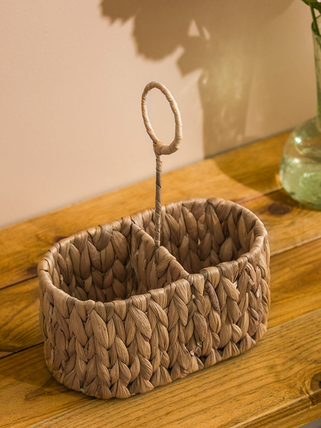 Kahverengi Hasır Mutfak Organizer Sepet 20 cm-2