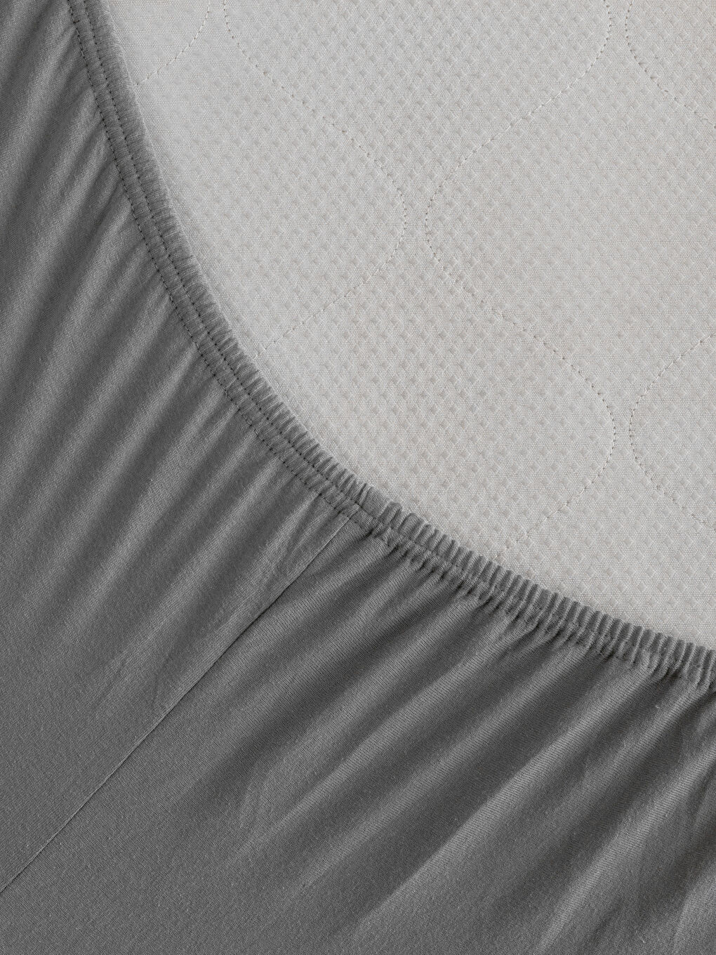 Gri Pamuklu Çift Kişilik Lastikli Çarşaf-3