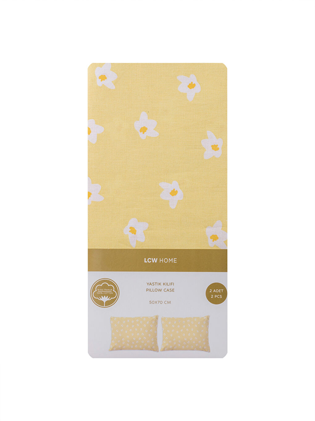 Karışık Puantiye Desenli Pamuklu Yastık Kılıfı 2'li 50x70 cm-3